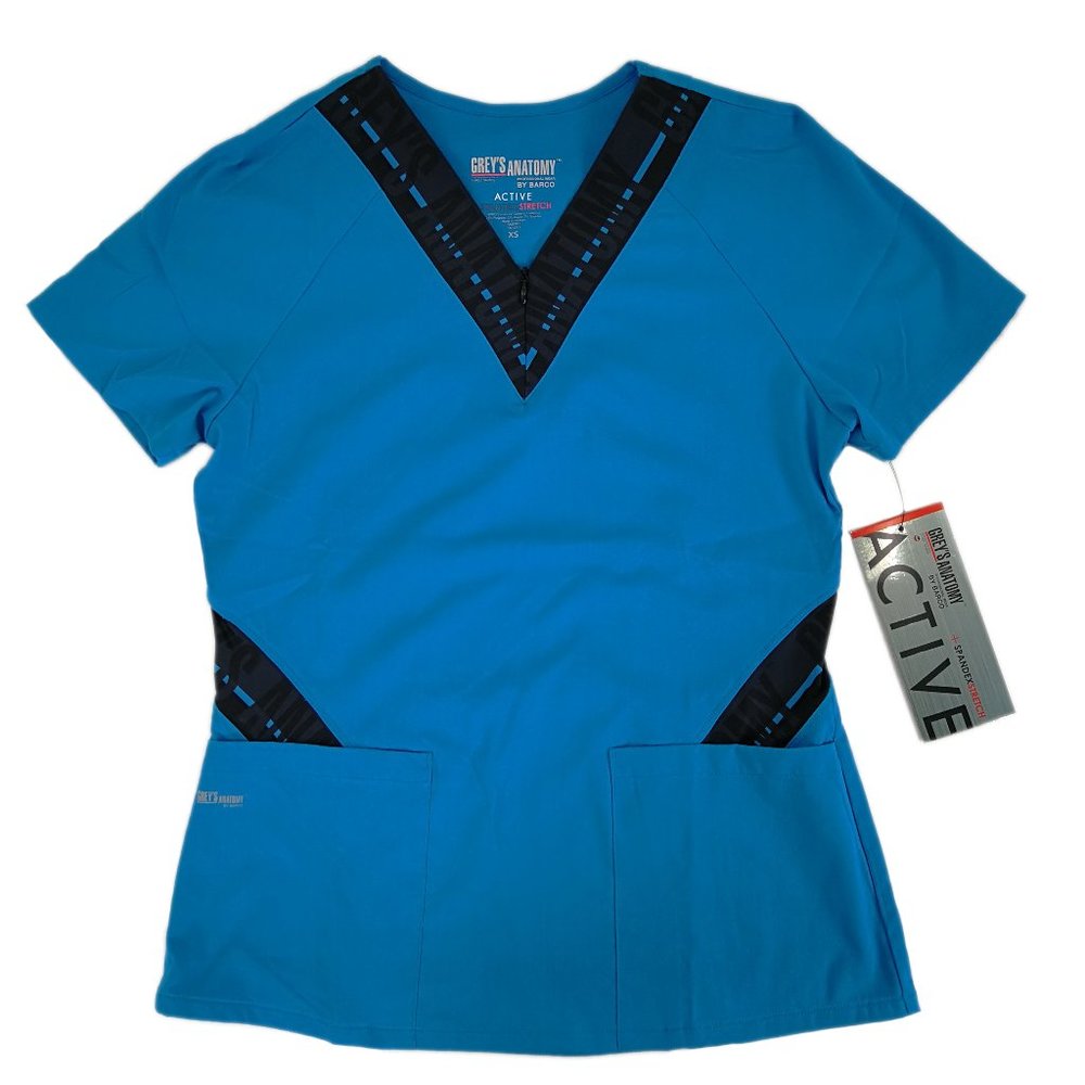 Grey's Anatomy Scrub Top GVST017-BTBE Blue Tonic